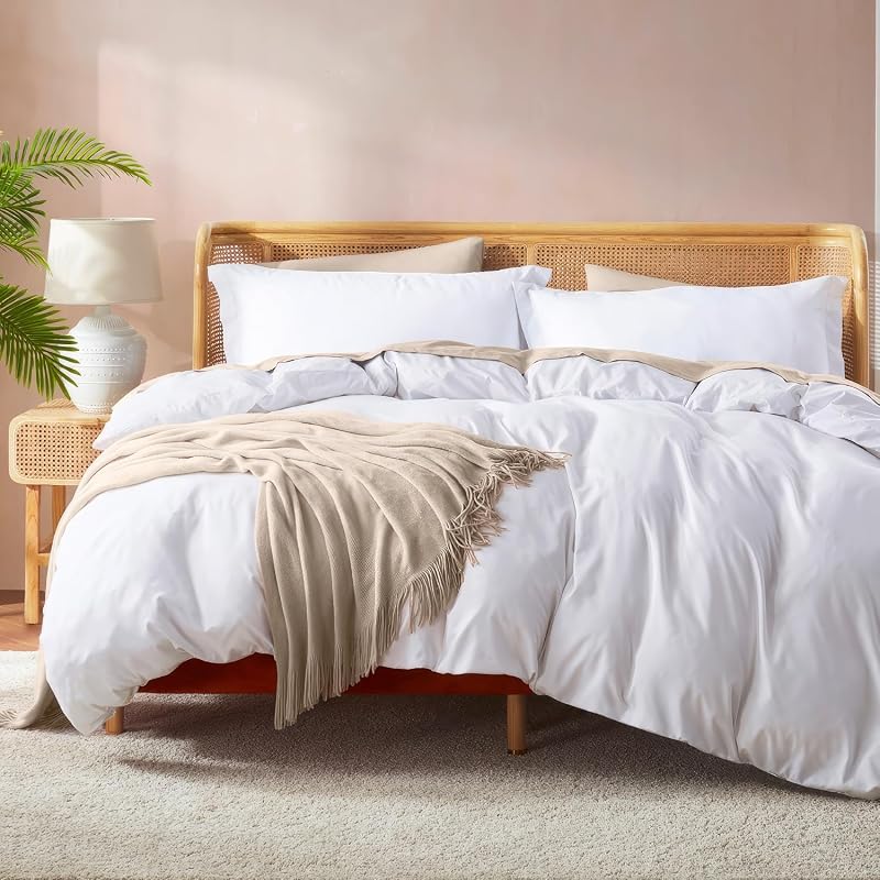 Nestl White Queen Duvet Cover Set