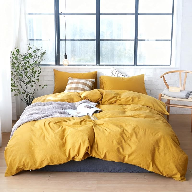 DONEUS Washed Cotton Queen Duvet Set