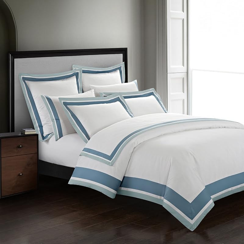 Casabolaj 100% Egyptian Cotton Sateen Duvet Cover Set, 400 TC, Luxury 