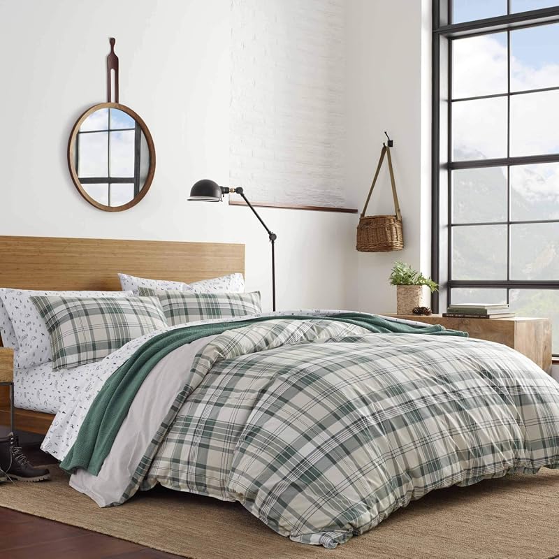 Eddie Bauer King Reversible Cotton Duvet Cover Set