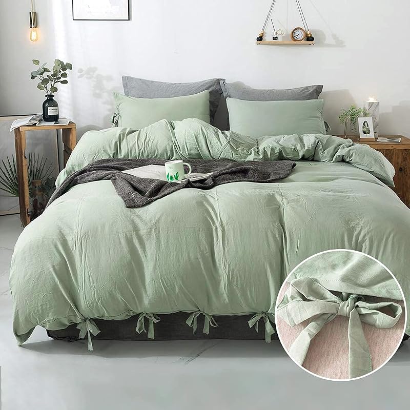 annadaif Sage Green Duvet Cover Set