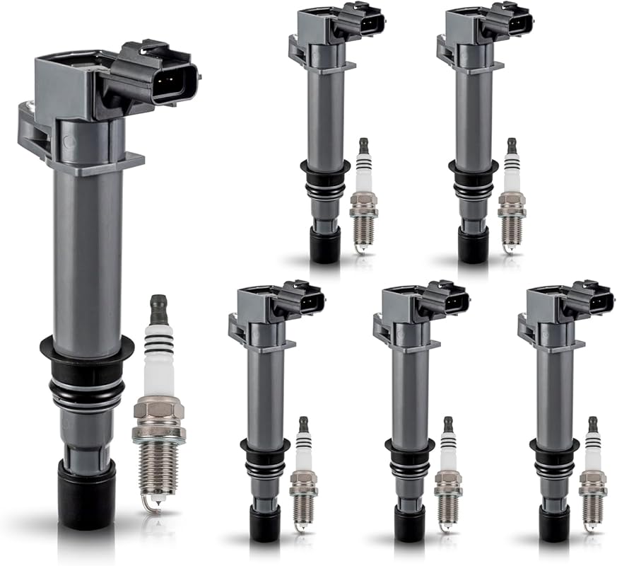 ENA 6-Piece Ignition Coil and Spark Plug Set for Dodge, Jeep, Mitsubis