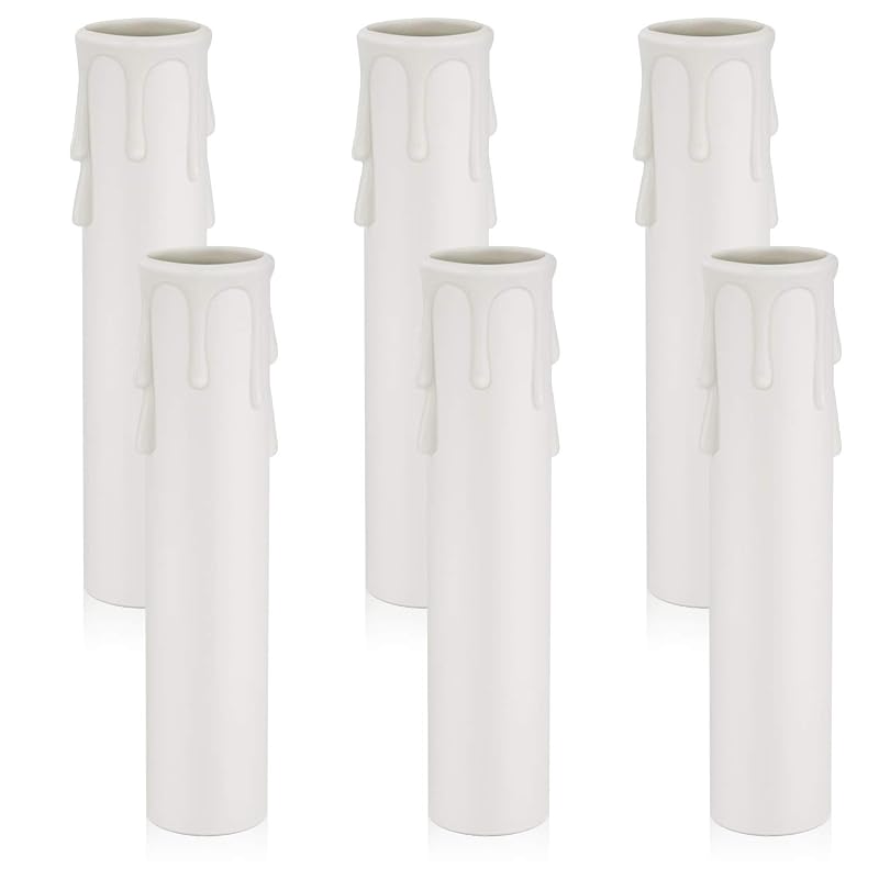 DiCUNO 6 Pack E12 Candle Socket Covers 4 Inch Tall Chandelier Sleeves