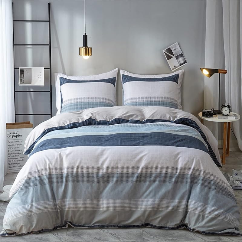 EAVD Striped Cotton Duvet Cover Set