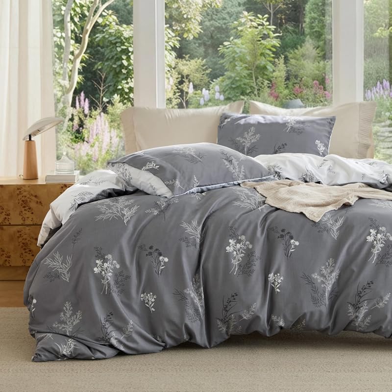 Bedsure Floral Reversible Duvet Cover Set