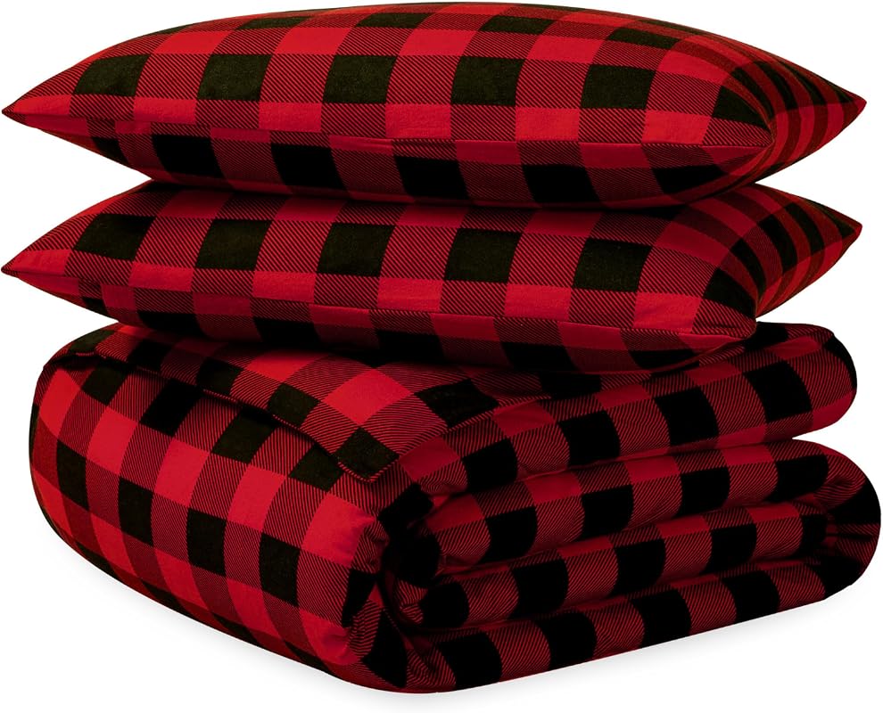 Bare Home Queen Buffalo Plaid Set