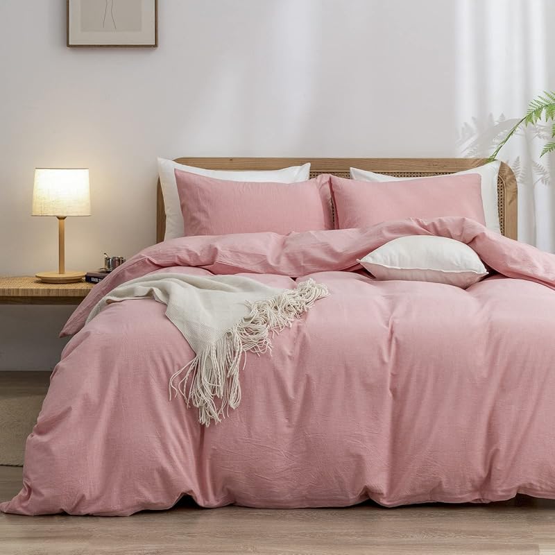 BESTOUCH Cotton Linen-Feel Duvet Set