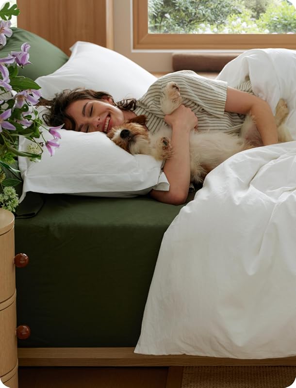 Bedsure Washed Cotton Duvet Cover Set