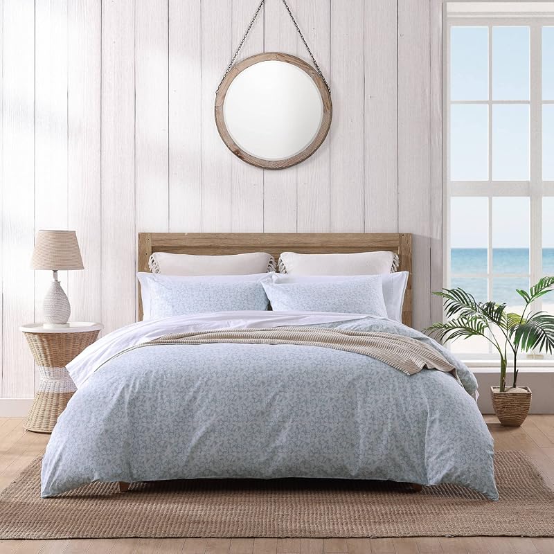 Tommy Bahama King Duvet Cover Set, Reversible Cotton Coastal Bedding w