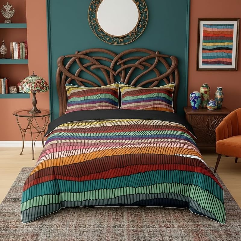 Erosebridal Organic Cotton Boho Duvet Set