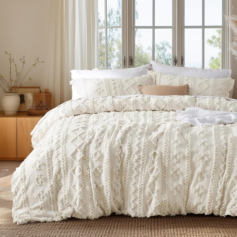 Bedsure Boho Tufted Duvet Cover Set