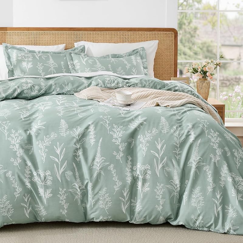 MUXHOMO Floral Queen Duvet Cover Set