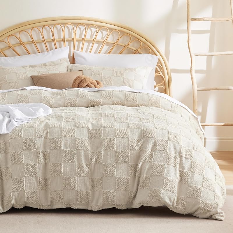 Bedsure Checkered Boho Duvet Cover
