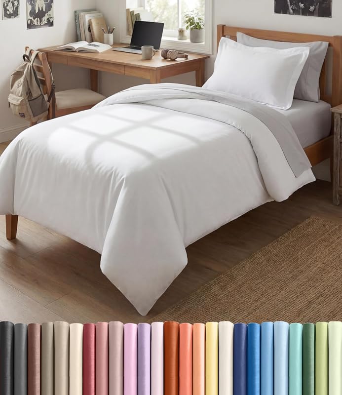 Twin XL White Duvet Set