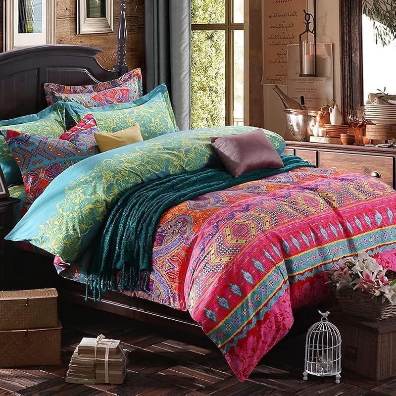 Boho Queen Cotton Duvet Cover Set