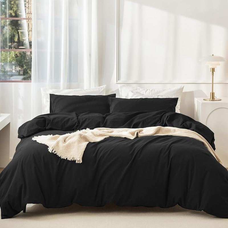 JIYUAN Washed Cotton Duvet Cover Set
