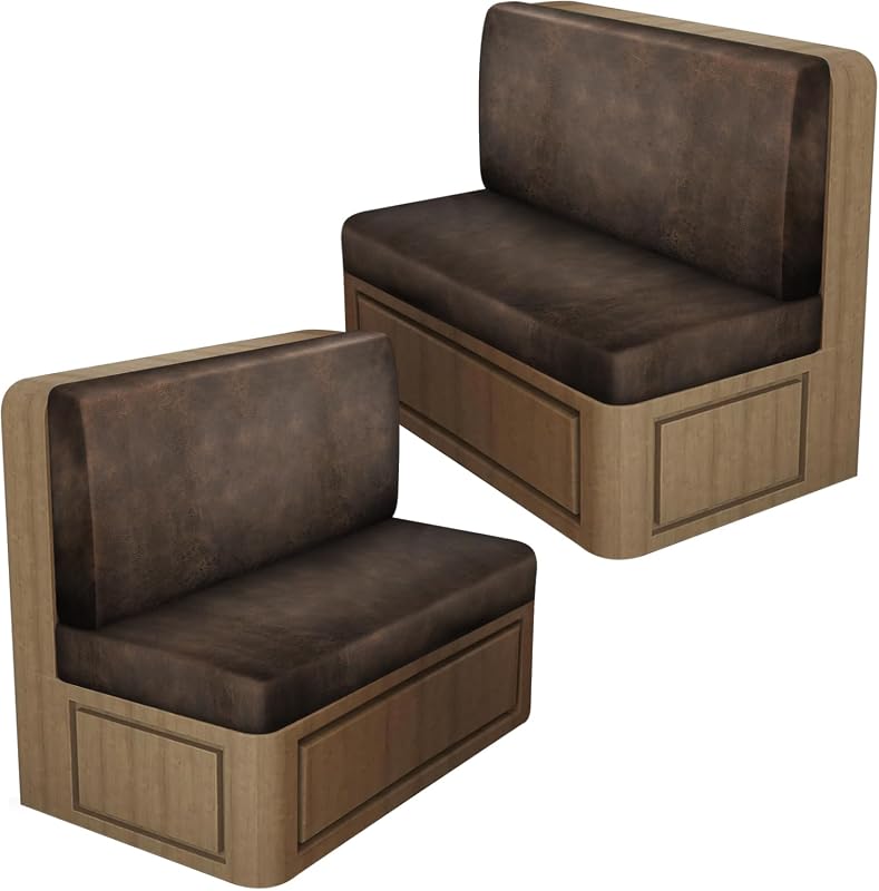 Premium Leather Look Stretch RV Dinette Cushion Covers, Durable 4-Piec