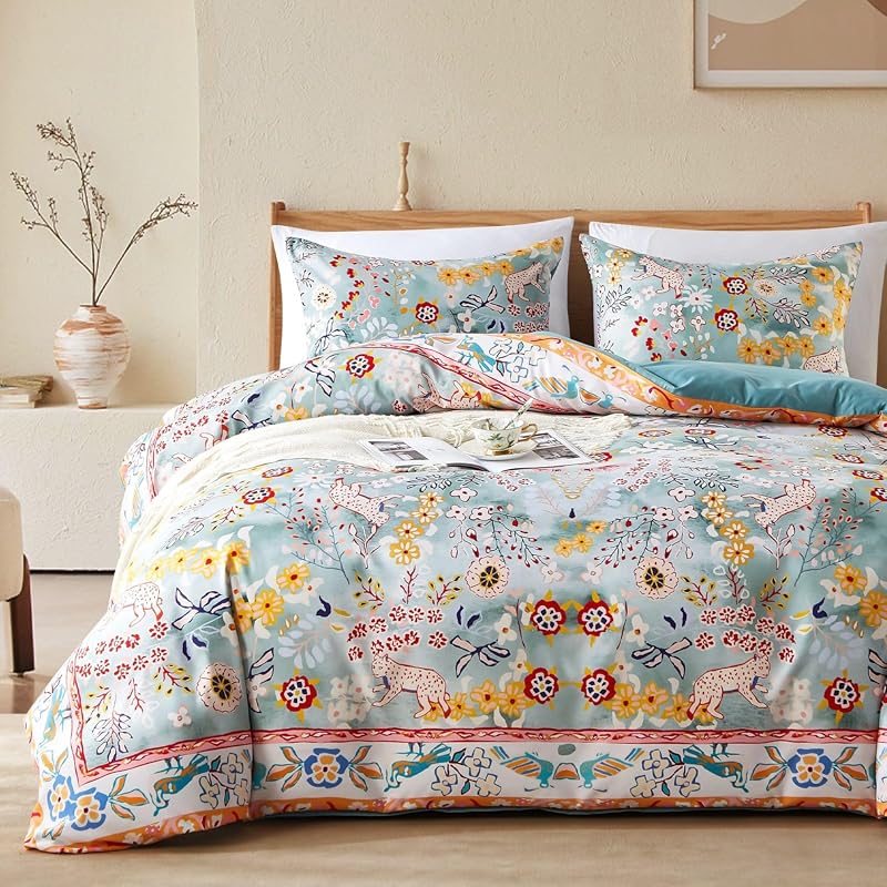 Cupocupa Bohemian Floral Duvet Cover Set