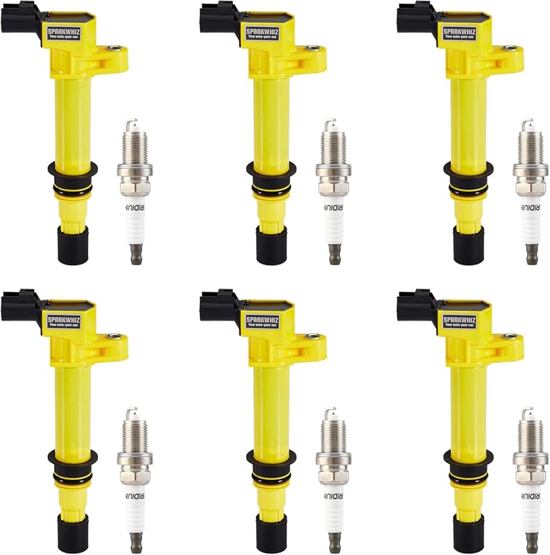 SPARKWHIZ 6-Piece Ignition Coil and Iridium Spark Plug Set for Dodge a