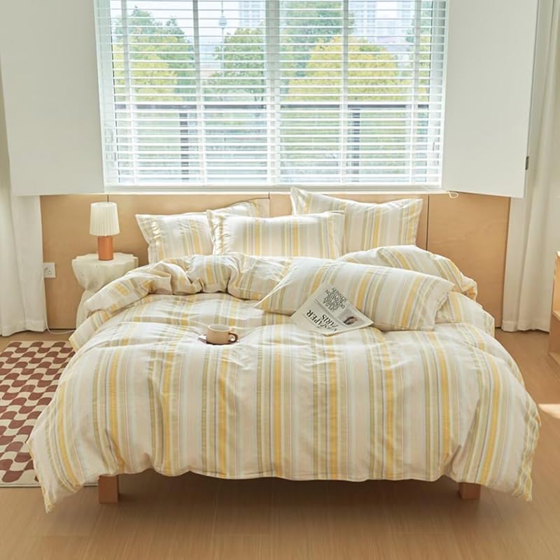 Mucalis Washed Cotton Striped Duvet Cover