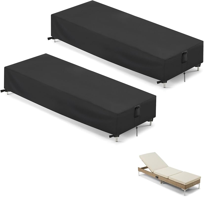 Patio Chaise Lounge Cover 2-Pack