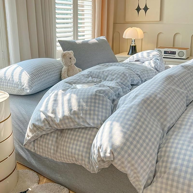 Nayoroom Gingham Queen Duvet Cover Set