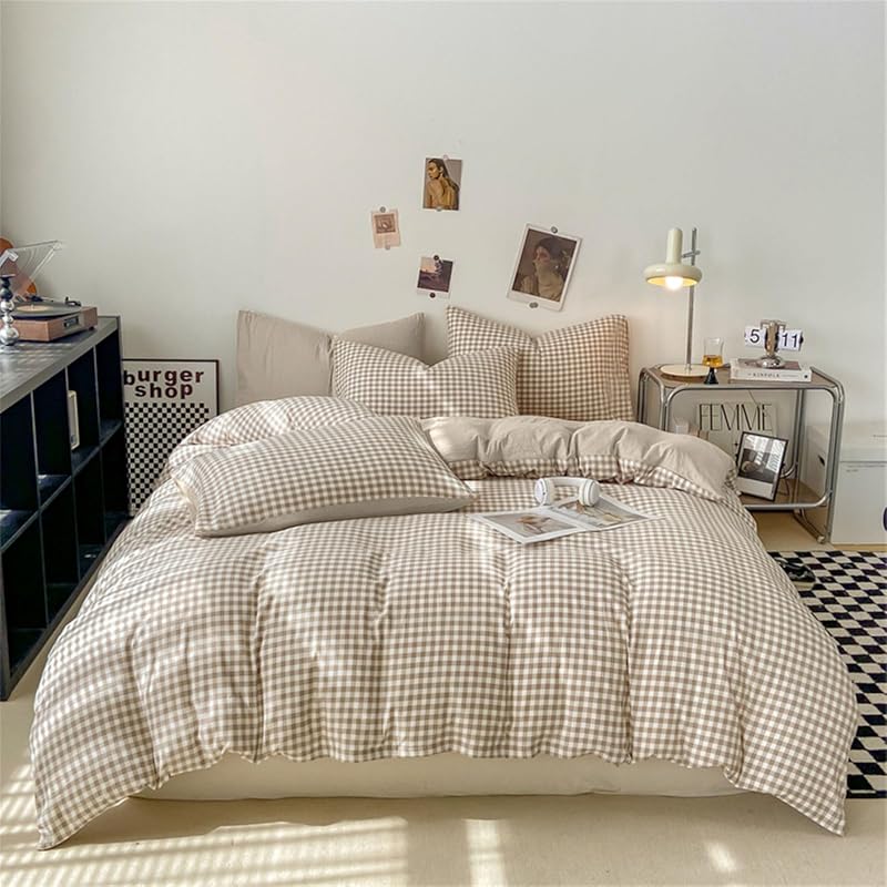 Nayoroom Gingham Queen Duvet Cover Set
