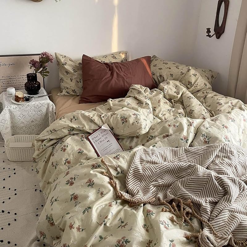 Nayoroom Vintage Floral Cotton Duvet Cover