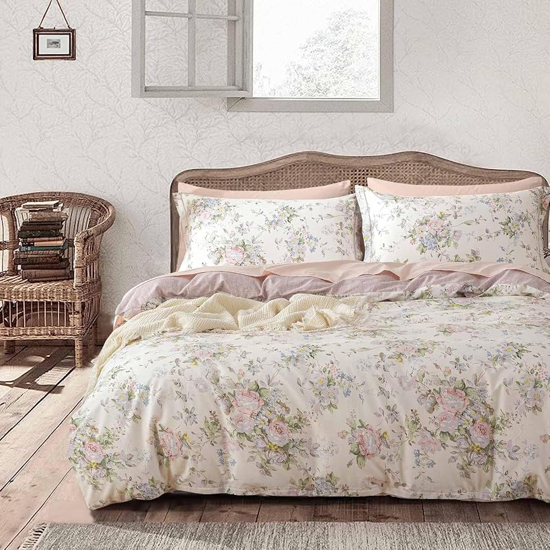 LEMIROE Vintage Floral Duvet Set