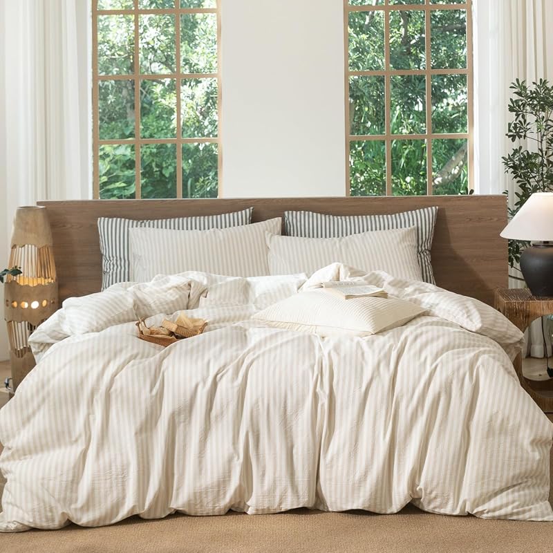 MooMee King Striped Duvet Cover
