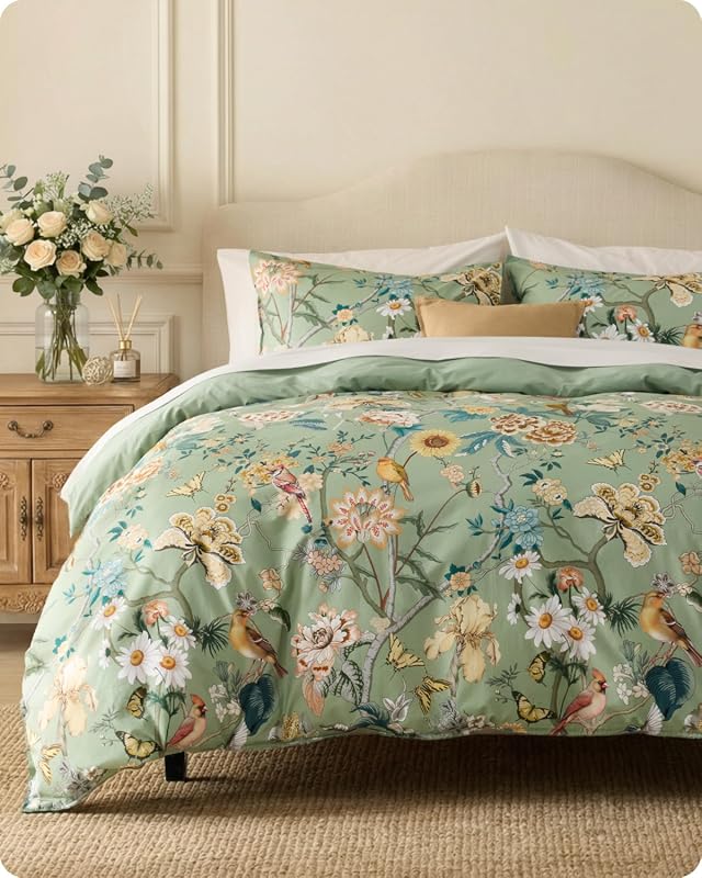 Bedsure PureWoven Floral Duvet Cover Set