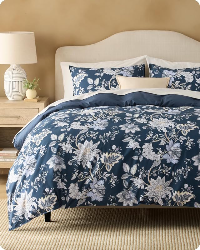 Bedsure PureWoven Cotton Floral Duvet Cover