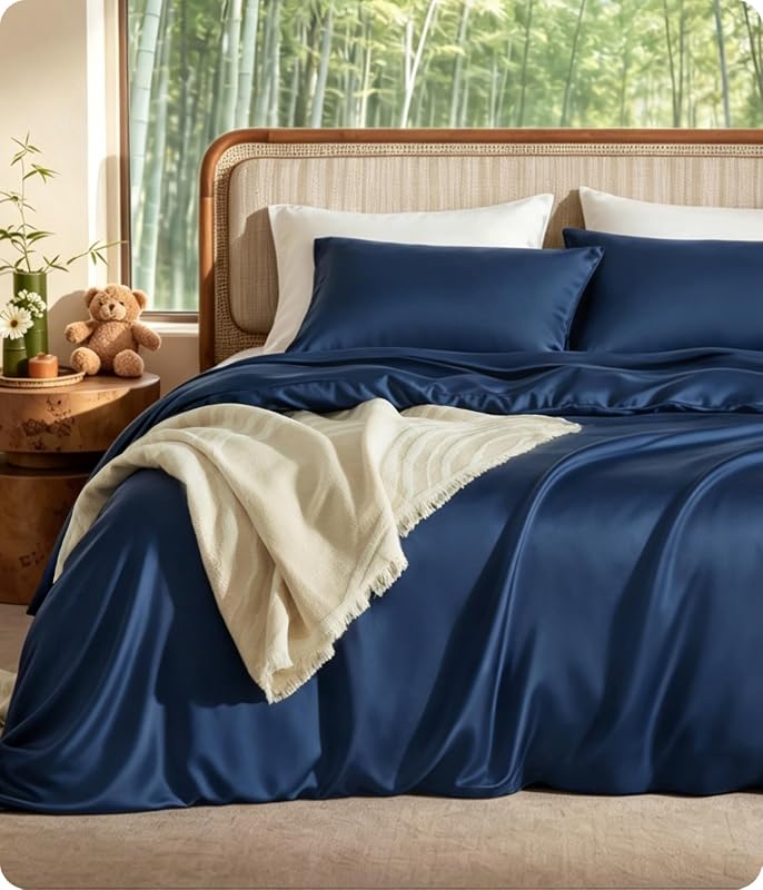 Bedsure PureWoven Organic Bamboo Cooling King Duvet Cover Set, 300TC S