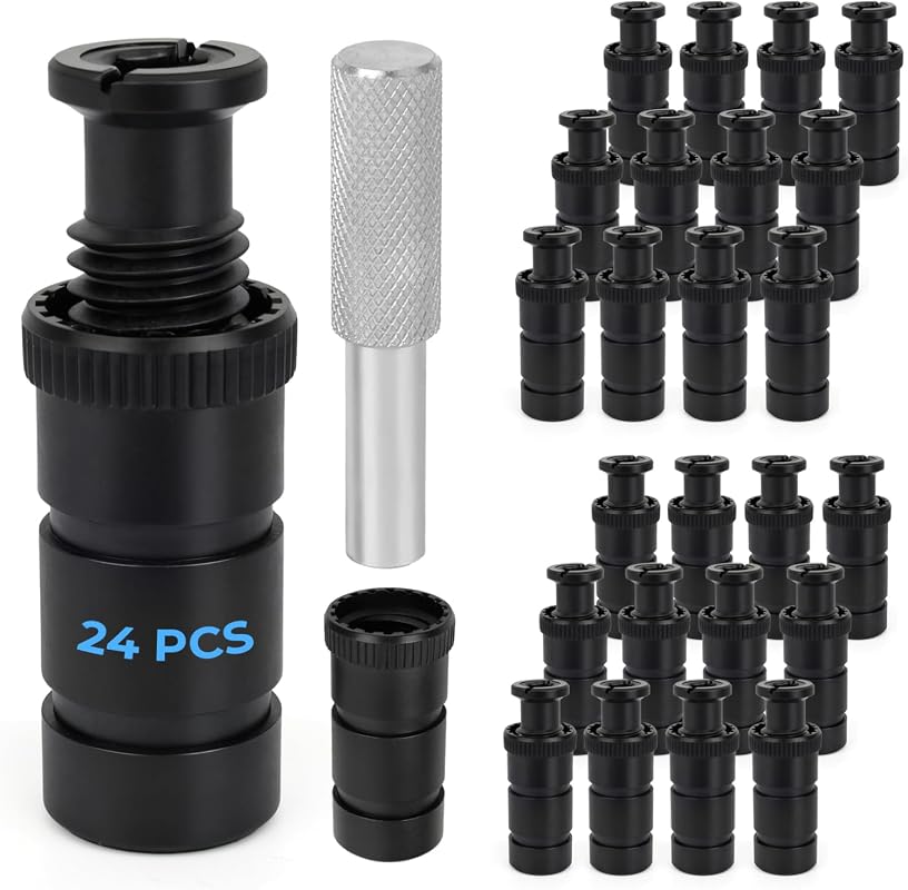 24-Pack Pool Safety Cover Anchors with Tamping Tool, 675LB Tensile Str