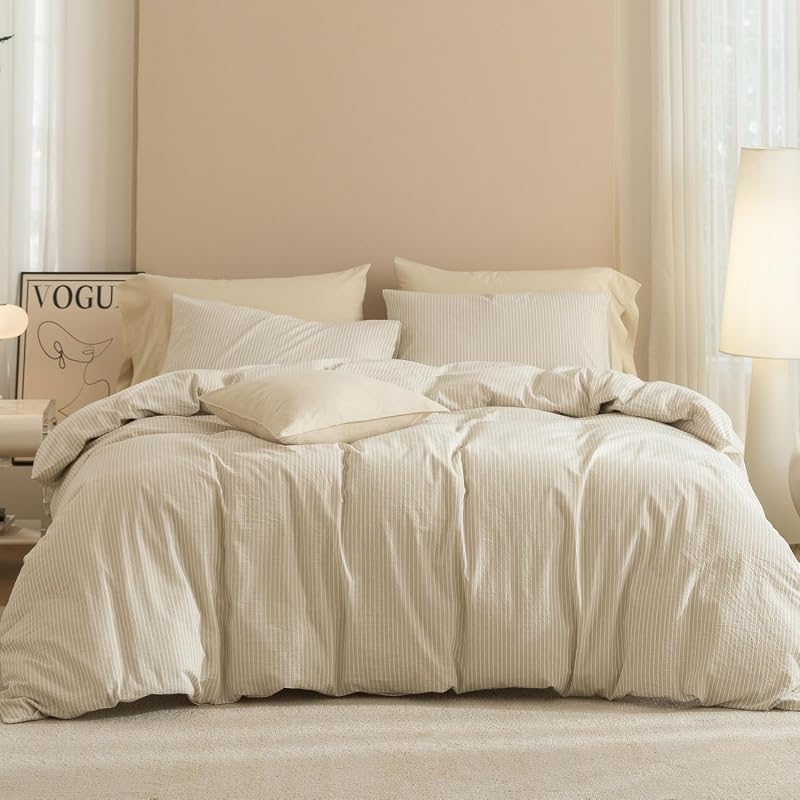 JIYUAN California King Washed Cotton Duvet Cover
