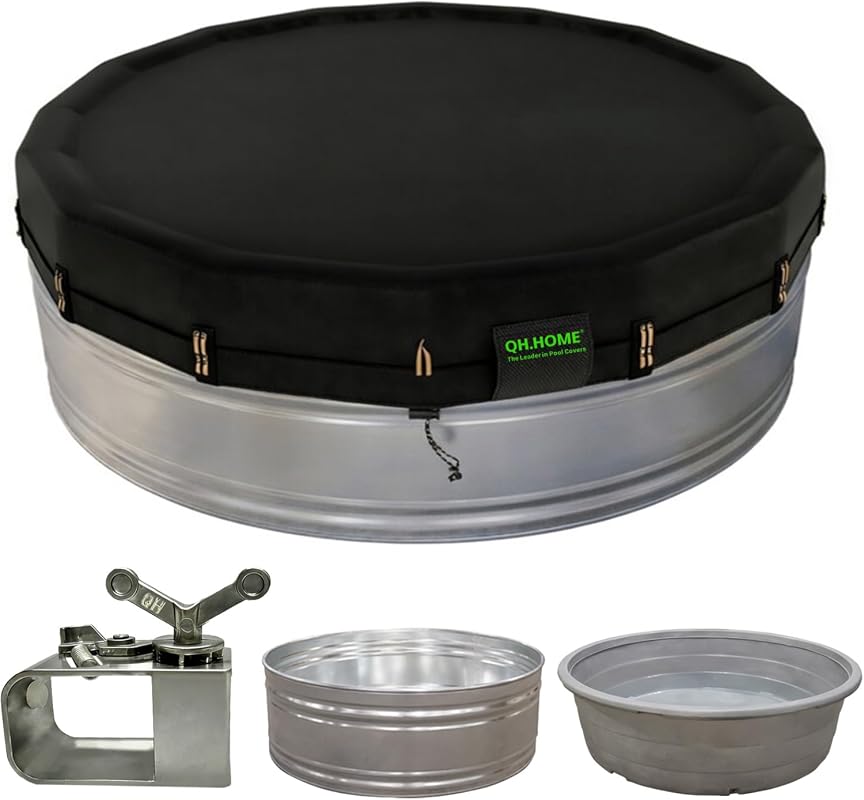 QH.HOME 8ft Round Stock Tank Cover