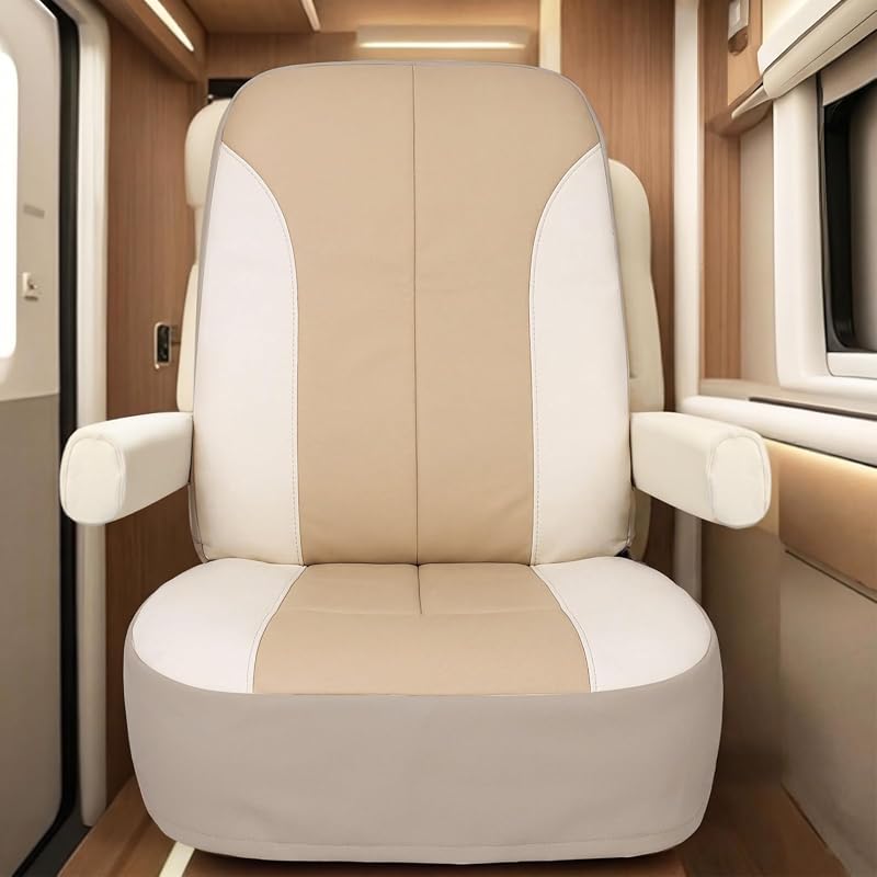 DaisyInner 2-Pack Waterproof Faux Leather RV Captain Chair Seat Covers