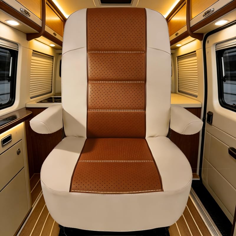 Dulepax Breathable PU Leather RV Captain Chair Seat Covers with Armres