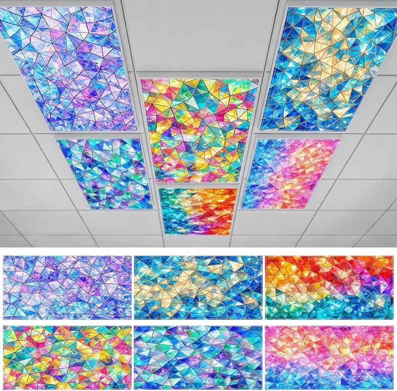 Geometric Stained Glass Light Covers