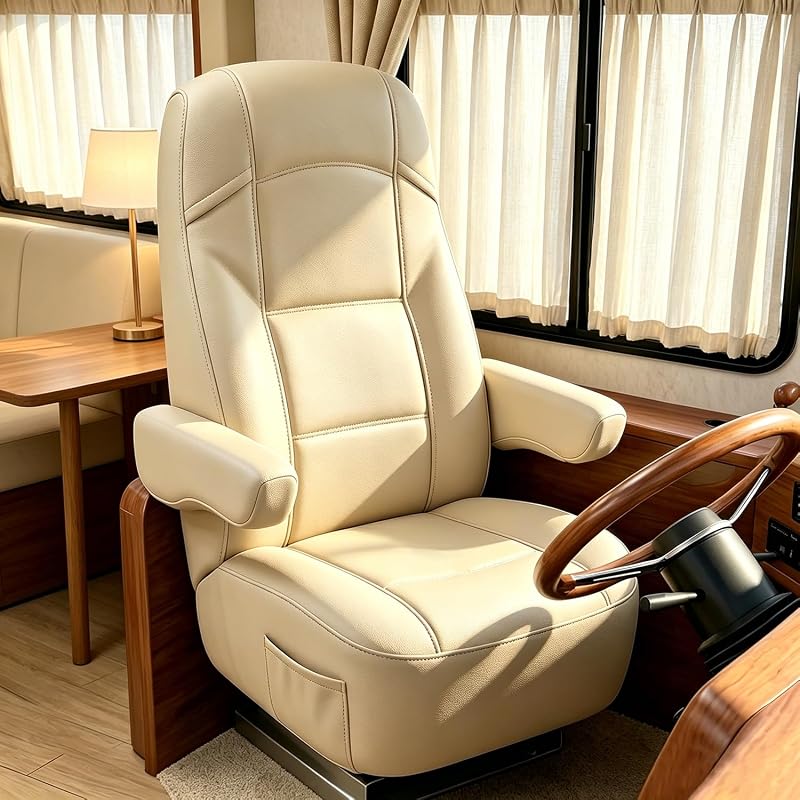 BeadChica 2-Pack RV Captain Chair Seat Covers with Arm Rest Covers for