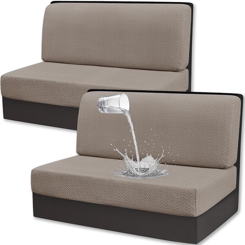 JUIN Waterproof RV Dinette Cushion Covers, 2-Piece Set Durable Stretch