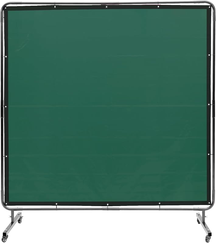 VEVOR 6x6ft Welding Screen with Frame, Portable Flame-Resistant Vinyl