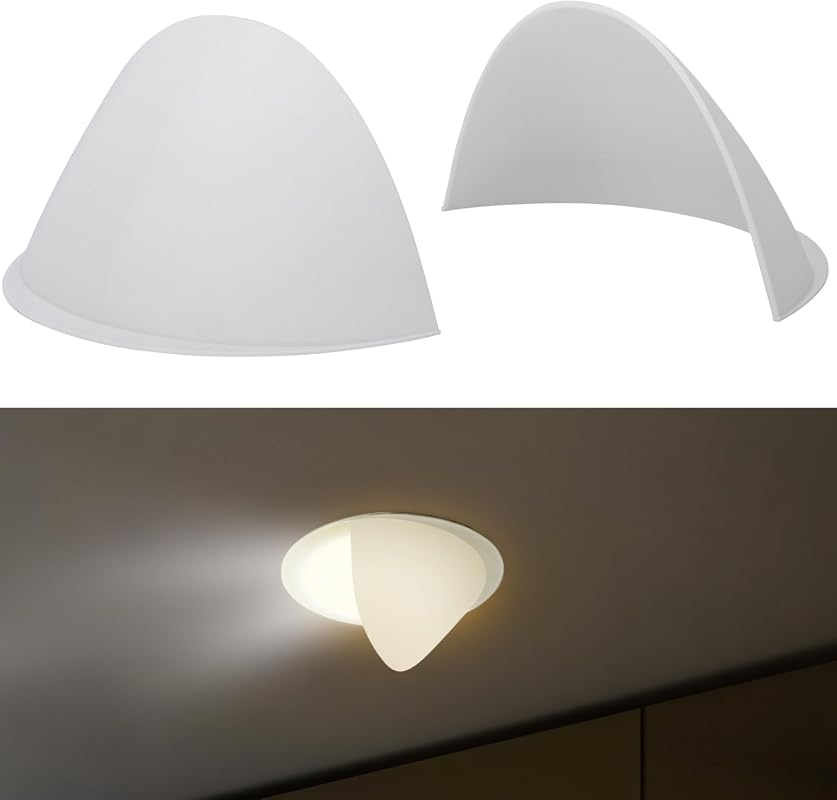 4-Pack Stick-On Half Shades for 6-Inch Recessed Ceiling Lights, Glare Blocker and Soft Light Diffuser Covers