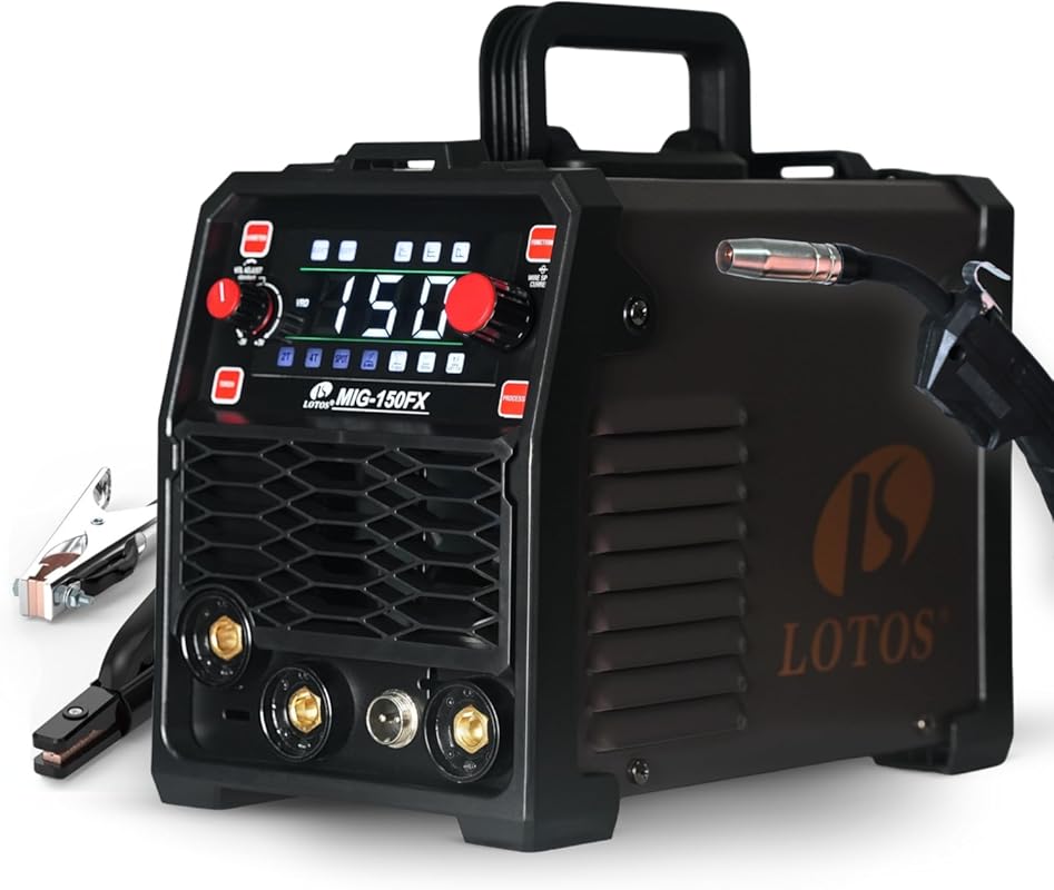 150A 3-in-1 Synergic MIG Welder, Portable 120V Inverter Welding Machin