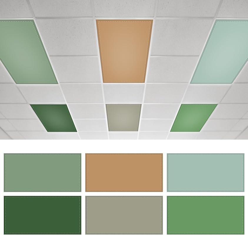 6 Pack Sage Green Magnetic Fluorescent Light Covers