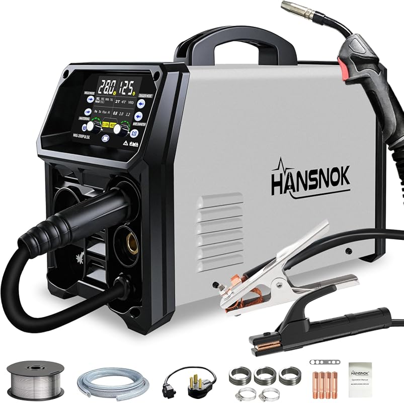 Aluminum Pulse 200A 5-in-1 MIG Welder, Dual Voltage Synergic Welding M