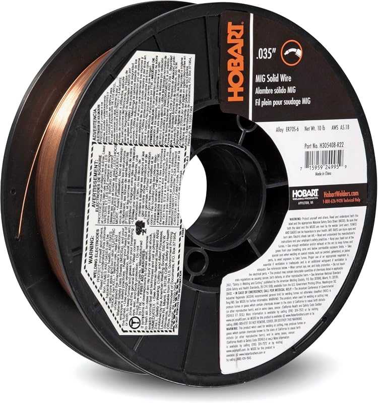 Hobart ER70S-6 Carbon Steel Solid MIG Welding Wire 0.035-inch Diameter