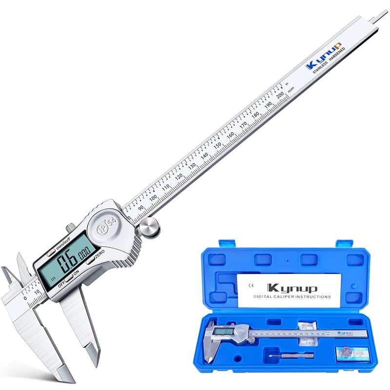 Kynup 8 Inch Digital Caliper Stainless Steel Micrometer Precision Meas