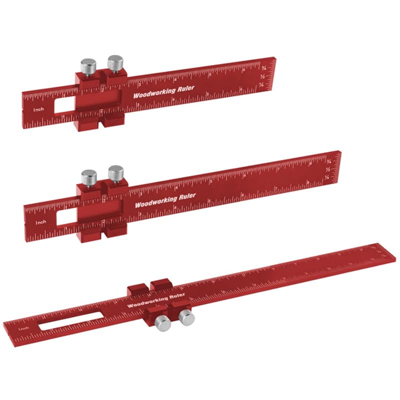 Violetfox 3-Piece Precision Metal Slide Rule Set