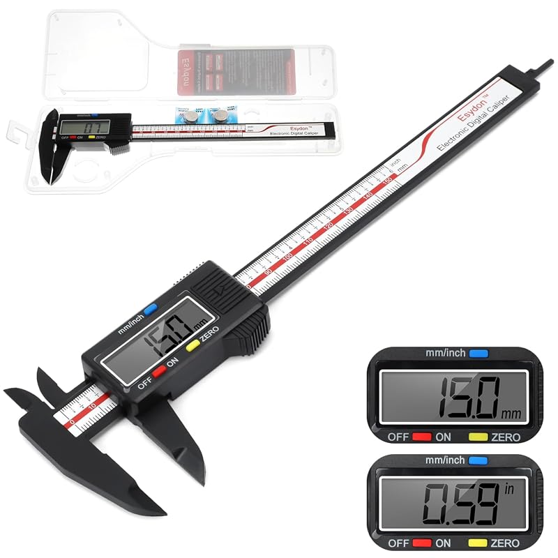 Esydon Upgraded 6-Inch Digital Caliper with Large LCD Screen, Auto-Off